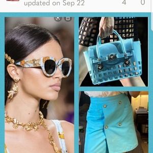 Super Cute Chic Versace  Medusa vintage Blue Skirt